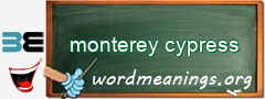 WordMeaning blackboard for monterey cypress